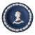 Vintage 1977 Wedgwood Dark Blue Jasperware Silver Jubilee Pin Dish For Sale