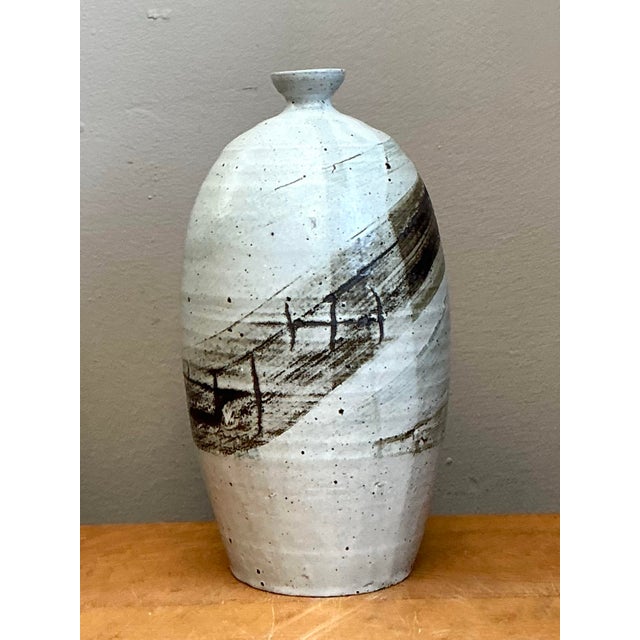 Vintage Handcrafted Abstract Ceramic Vase For Sale - Image 14 of 16