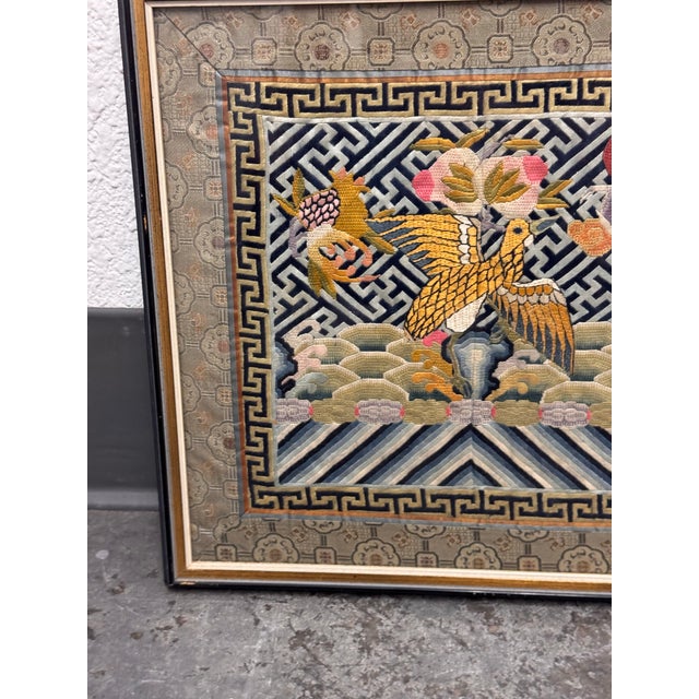 Textile Chinese Qing Dynasty Embroidered Fifth Rank Badge For Sale - Image 7 of 12
