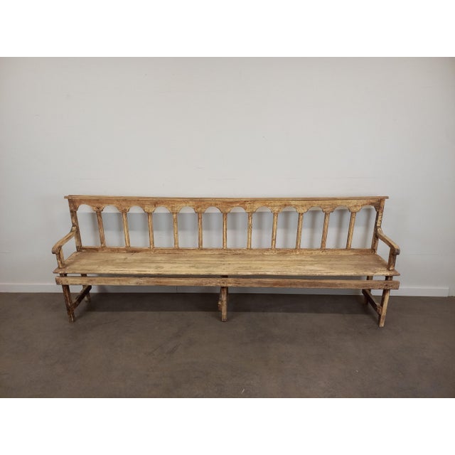Patinated Church Bench in Fir For Sale - Image 15 of 18