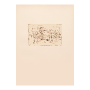 1959 After Theodor Rousseau "Forest Landscape", Monochrome Hungarian Print