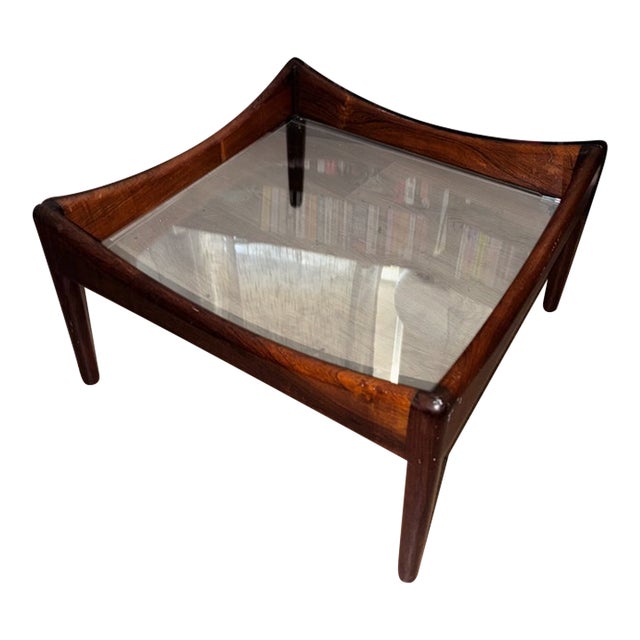 1960s Danish Modern Modus Glass-Top Side Table Attributed to Kristian Vedel For Sale