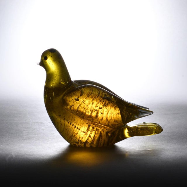 Gold Yellow and Gold Glass Bird Figurine from Murano, 1960s For Sale - Image 8 of 11