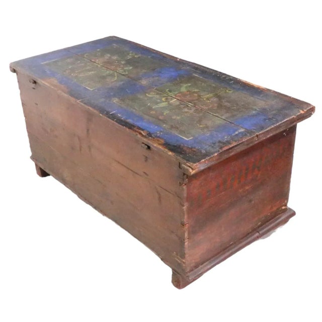 19th C Painted Swedish Wood Box For Sale - Image 10 of 12