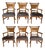 Set of Six Antique Biedermeier Burled Walnut Dining Chairs For Sale