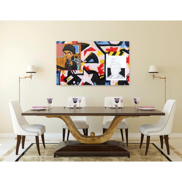 Textile "Honestly I Just Wanna Paint IDC About Legacy" Contemporary Pop Art Mixed-Media Painting by Danny Brown For Sale - Image 7 of 9