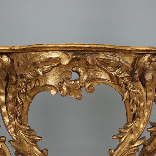 Eclectic Console in Carved and Gilded Fir Wood For Sale - Image 3 of 10