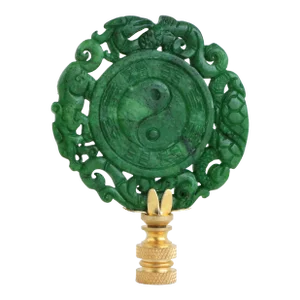 Chinese Taijitu Carved Stone Lamp Finial