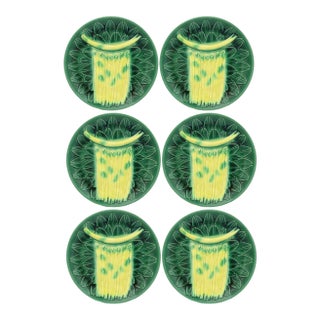 Mid 20th Century French Elchinger French Asparagus Plates, Set of 6 For Sale