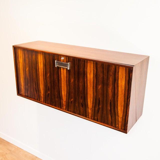 Vintage Danish Modern Wall Mounted Rosewood Dry Bar by Erik Buck for Dyrlund For Sale - Image 15 of 18