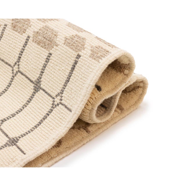 Textile Animal Print & Grid Hand-Knotted Wool Rug | 9'11" X 6'10" | One of a Kind For Sale - Image 7 of 7