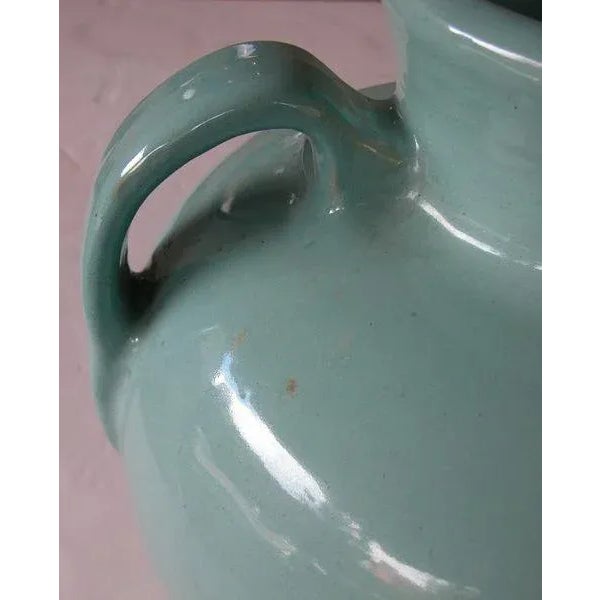 A Large-Scaled American Pottery Aqua-Glazed Urn For Sale - Image 4 of 5