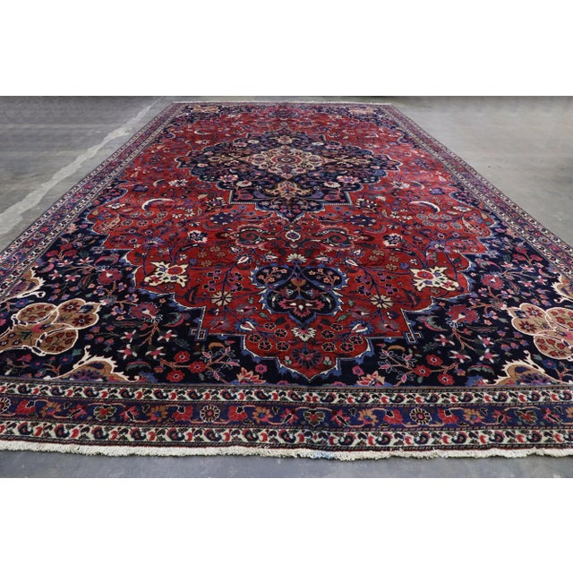 Textile Antique Persian Mashhad Rug - 10'06 X 19'07 For Sale - Image 7 of 9