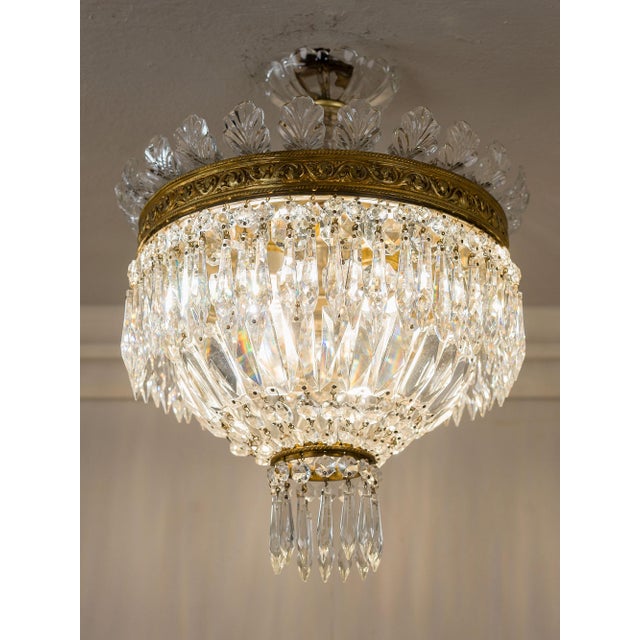 Vintage Empire Style Bohemian Crystal Ceiling Light, 1940s For Sale - Image 12 of 12