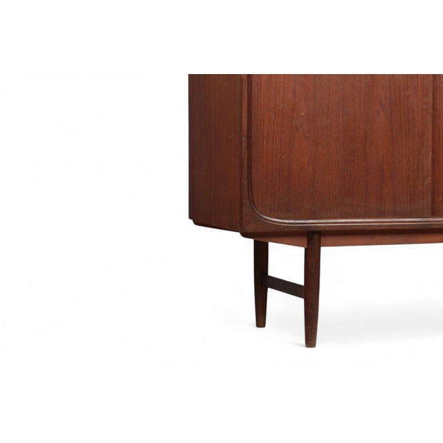 Brown 1950s Danish Modern High Sideboard / Bar in Teak For Sale - Image 8 of 8