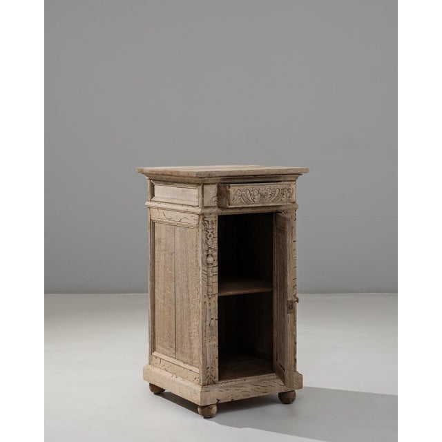 1890s French Renaissance Revival Oak Bedside Table With Drawer For Sale In Greensboro - Image 6 of 18