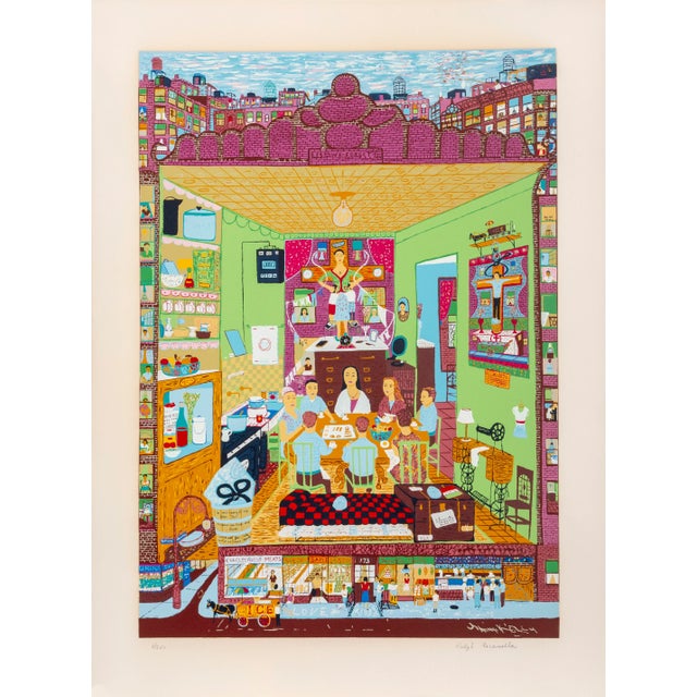 1970s Family Supper, Ralph Fasanella Screen Print For Sale - Image 5 of 5