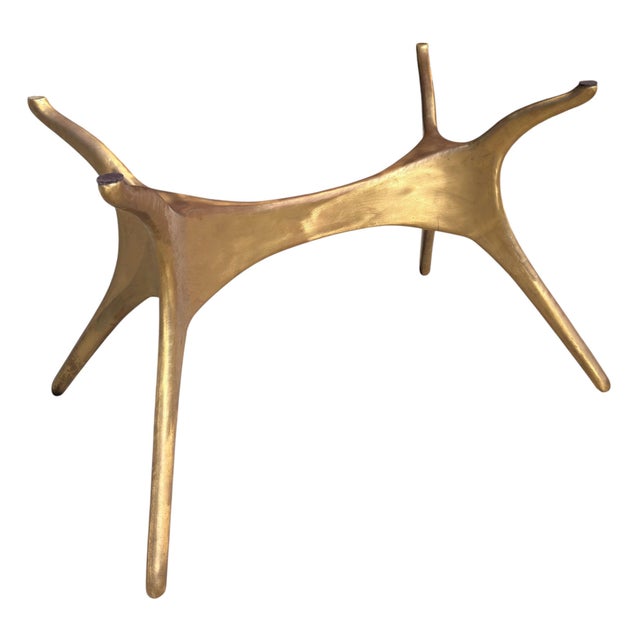 Mid-Century Modern Organico Dining Table With Bronze Base.