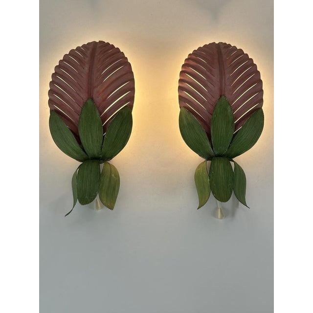 Mid-Century Floral Sconces by Holländer Leuchten, Germany, 1970s, Set of 2 For Sale - Image 4 of 18