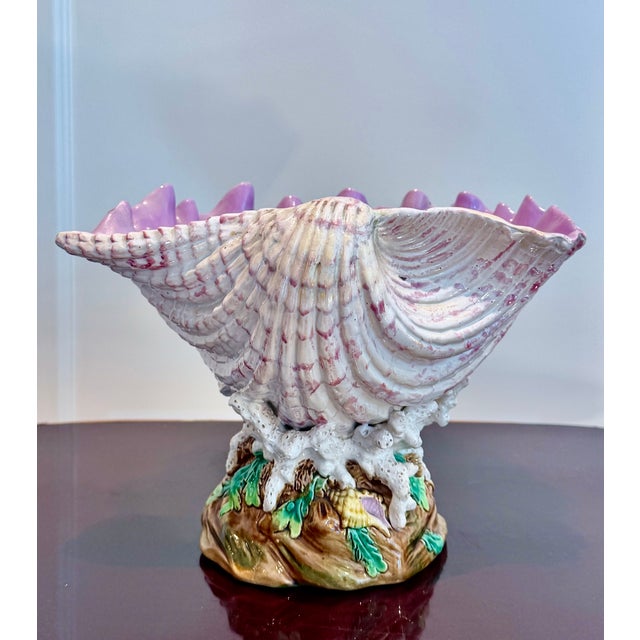 English Majolica George Jones Shell Centerpiece Jardinière, 19th Century For Sale In New York - Image 6 of 16