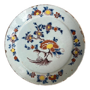 18th Century English Delft Polychrome Faience Plate