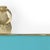 Aqua enamel wall frame trimmed in textured gold, holds 4 x 6 photo. 15.3h x 8.8w x .8d
