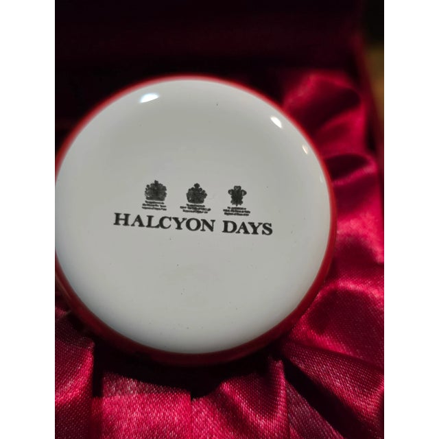 Traditional Halcyon Days 2019 Christmas Enamel Box With Certificate in Red Gift Box For Sale - Image 3 of 6