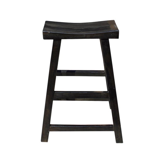 Simple Distressed Semi Gloss Black Tall Wood Stool Bar ... (640 x 640 Pixel)
