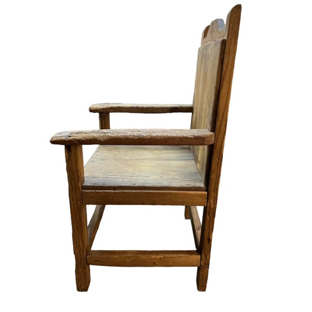 Early 20th Century Antique Handmade Wooden Texas Chair For Sale - Image 4 of 7