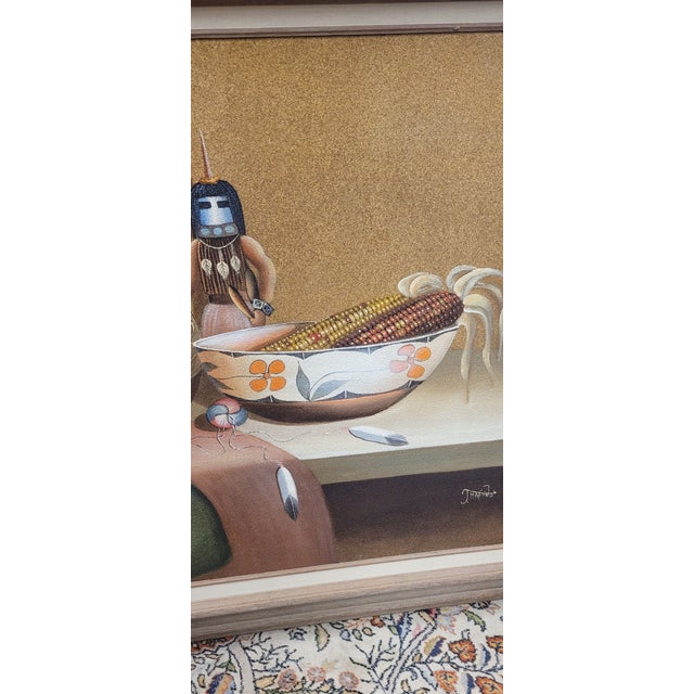 1970s 1970s Fine Southwest Native American Large Sand Painting For Sale - Image 5 of 14
