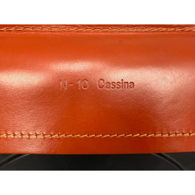 CAB 413 Armchairs in Cognac Brown Leather by Mario Bellini for Cassina, Italy, 1970s, Set of 4, in Good conditions....