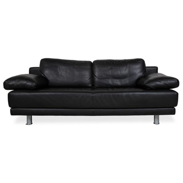355 Leather Two-Seater Black Manual Function Sofa by Rolf Benz For Sale - Image 15 of 15