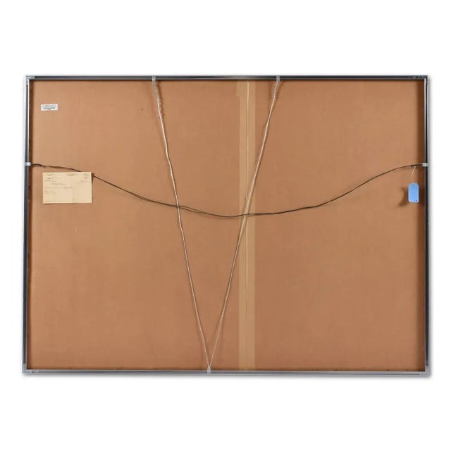 Plastic Jack Beckemeyer 1976 Large Red Blue Orange and Yellow Printed Acetate Painting For Sale - Image 7 of 9