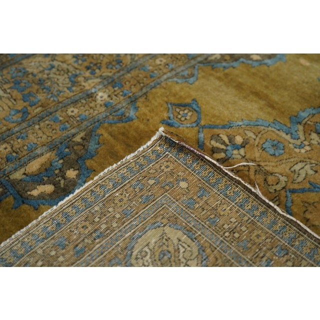 Yellow Late 18th Century Antique Kashan Rug 3'4'' x 4'10'' For Sale - Image 8 of 9