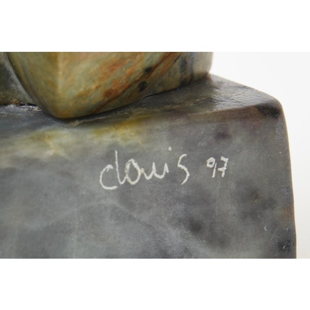 1990's Abstract Marble Sculpture Signed and Dated For Sale - Image 10 of 11