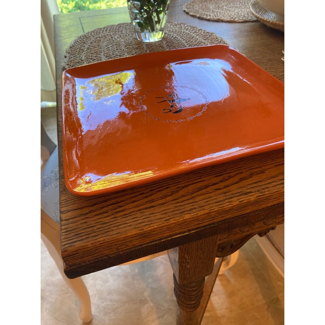 Vintage Equestrian Hermes Orange Inspired Change Tray For Sale - Image 10 of 10