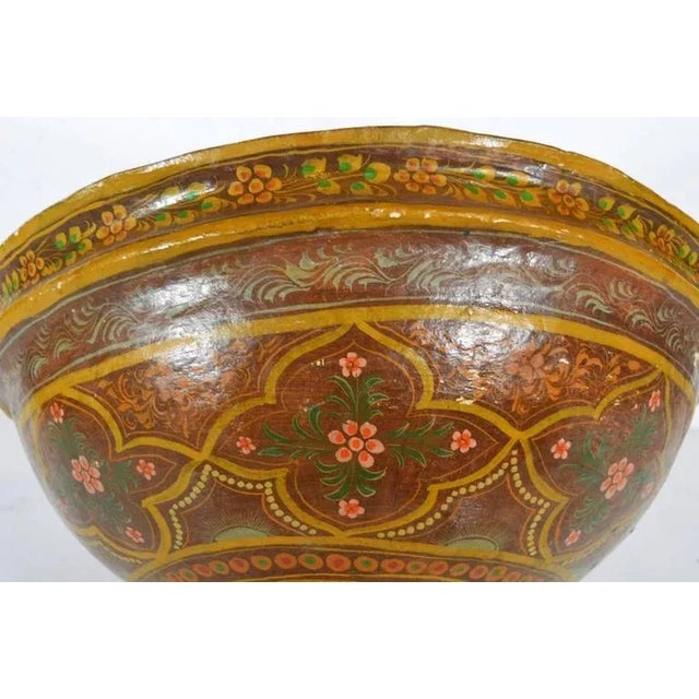 Antique Hand-Painted Indian Bowl - Paper Mache