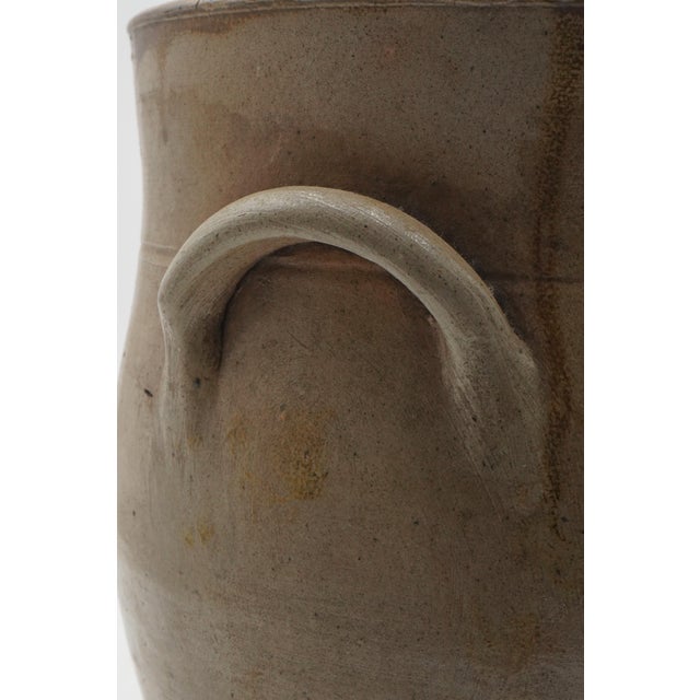 Late 19th Century Antique Blue Stoneware Crock Urn W. Handles For Sale - Image 5 of 11