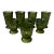 1960s Mid Century Modern Indiana Glass Whitehall Cubist Avacado Green - Set of 8 For Sale