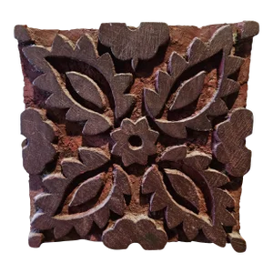 Vintage Indian Wooden Printing Block