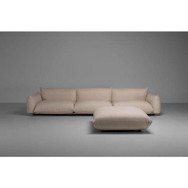Arflex Set of Sofa and Pouf by Mario Marenco for Arflex, Italy, 1971 For Sale - Image 4 of 18