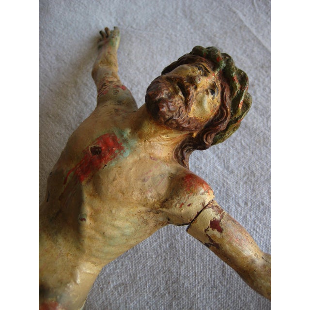 Italian 18 Century Painted Christ on Stand For Sale - Image 4 of 10