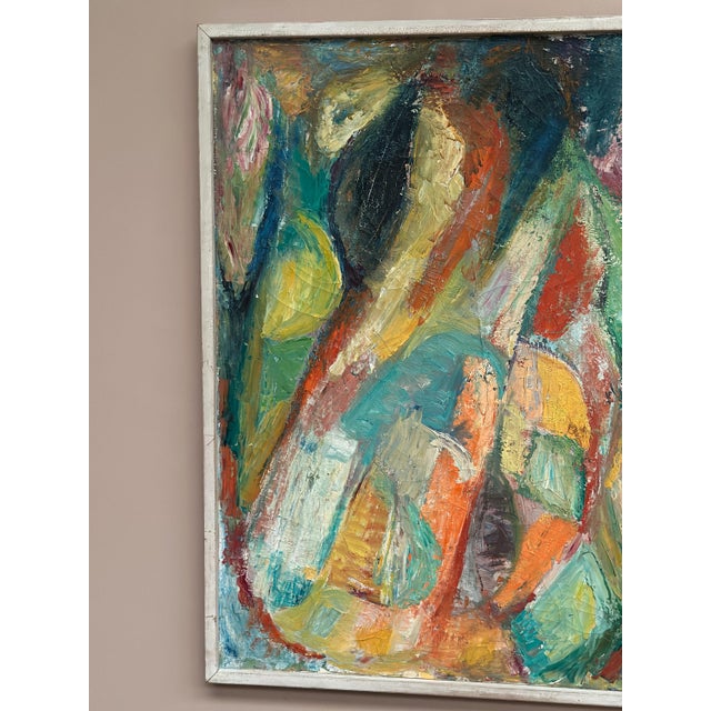 Abstract Composition, 1950s, Oil on Canvas, Framed For Sale - Image 7 of 18