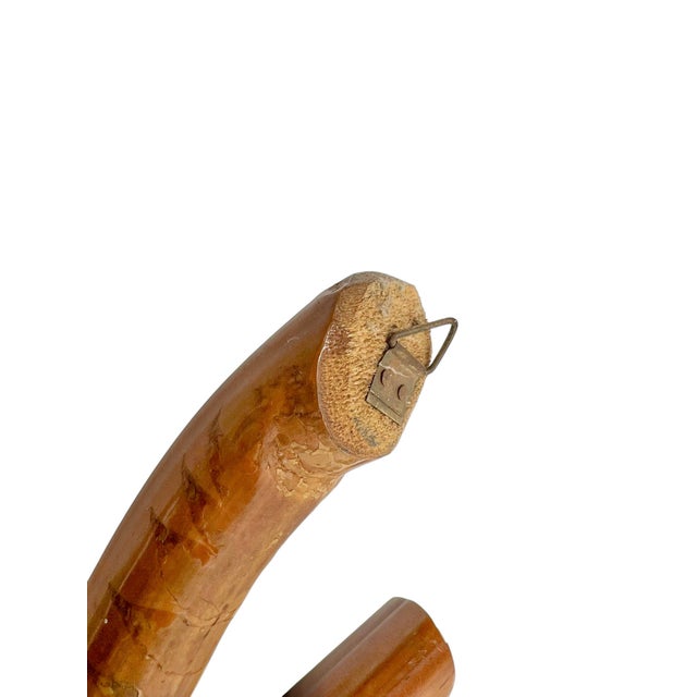 Tan Mid-Century Organic Bamboo and Rattan Fish-Shaped Mirror, France, 1950s For Sale - Image 8 of 11