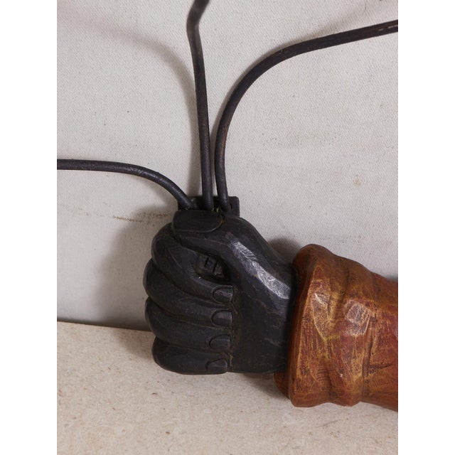 Wood Carved Hand Candelabra For Sale In Dallas - Image 6 of 12