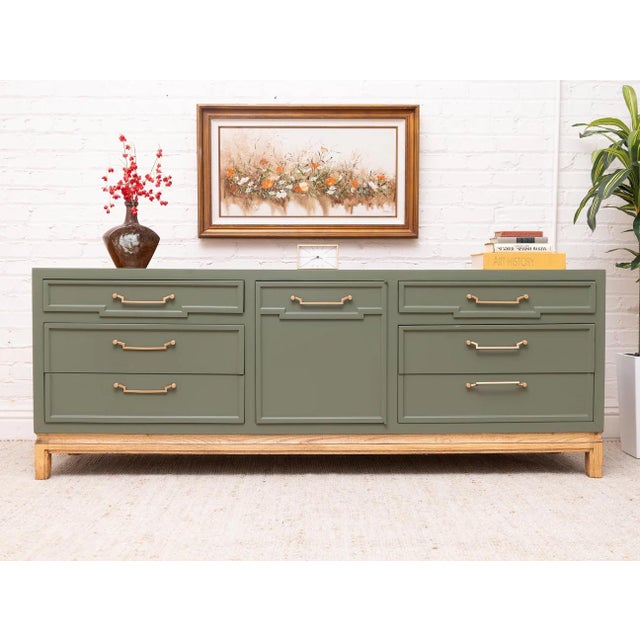 Mid 20th Century Sage Green Vintage Dresser For Sale - Image 10 of 12