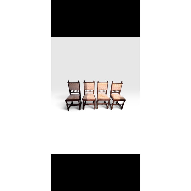 Early 20th Century Jacobean Renaissance Revival Carved Oak Dining Chairs With Figural Finials – Set of 6 For Sale - Image 9 of 12