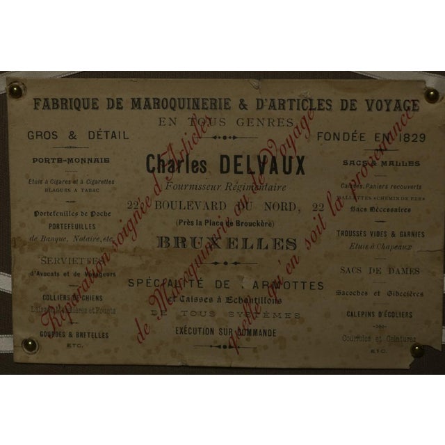 Belgian Curved Leather Trunk from Delvaux, 1920s For Sale - Image 4 of 9