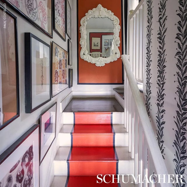 Schumacher x Marian Mcevoy Tendril Stripe Indoor/Outdoor Fabric In Black & Cream For Sale In Charlotte - Image 6 of 6