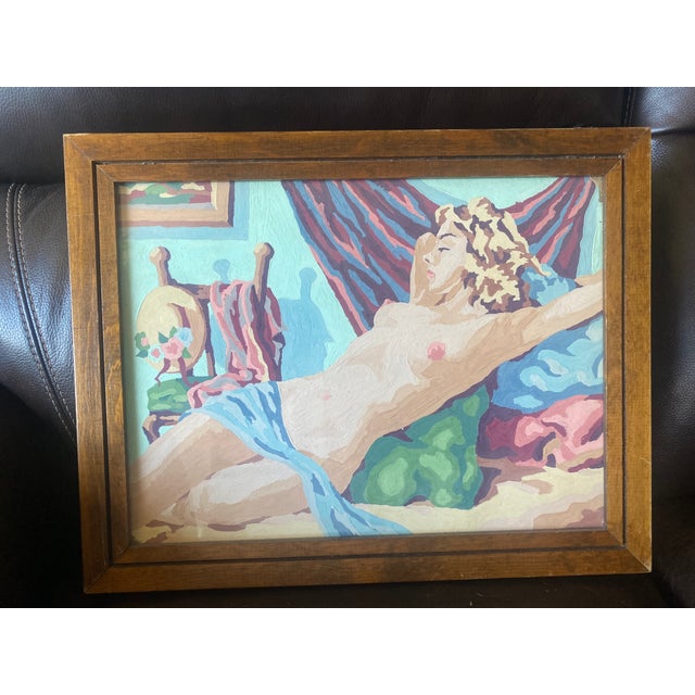 Paint Max S. Klein Mid-Century Modern Paint by Number Female Nude Paintings - Set of 7 For Sale - Image 7 of 8